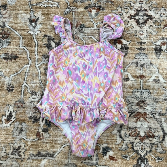 Colorful Ruffled One-Piece Swimsuit - Picture 1 of 7